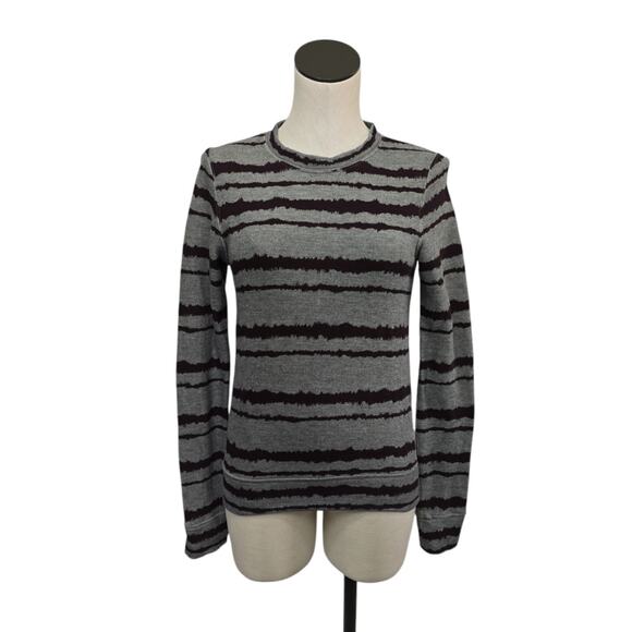 A.L.C. Conolo Knit Gray Purple Striped Pullover Crewneck Long Sleeve Size XS - Picture 1 of 9